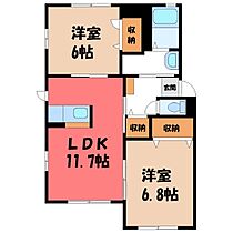 群馬県太田市龍舞町（賃貸アパート2LDK・1階・57.21㎡） その2