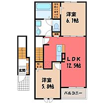 埼玉県熊谷市妻沼（賃貸アパート2LDK・2階・56.44㎡） その2