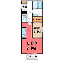 ソレイユ  ｜ 群馬県太田市石原町（賃貸アパート1LDK・1階・33.67㎡） その2