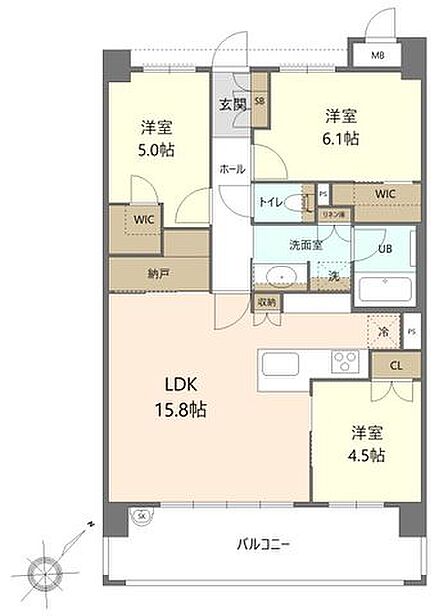 3LDK 間取り