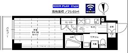 JR総武線 亀戸駅 徒歩10分の賃貸マンション 6階1Kの間取り