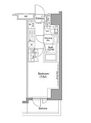 ザ・パークハビオ木場 1Kの間取図画像