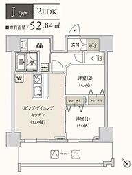都営大江戸線 月島駅 徒歩3分の賃貸マンション 7階2LDKの間取り