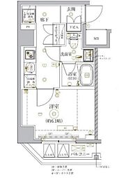 都営大江戸線 門前仲町駅 徒歩5分の賃貸マンション 4階1Kの間取り