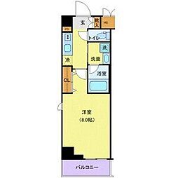 レクシード辰巳スカイガーデンテラス 1Kの間取図画像