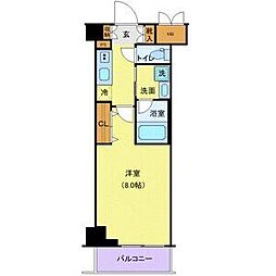 レクシード辰巳スカイガーデンテラス 1Kの間取図画像