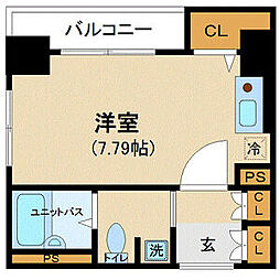 ドルチェ銀座東・壱番館 ワンルームの間取図画像