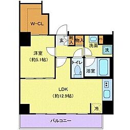 ディアレイシャス南砂町 1LDKの間取図画像