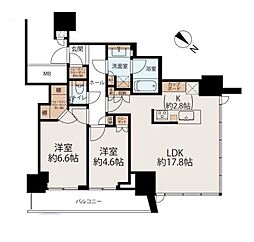 MIDTOWERGRAND 2LDKの間取図画像