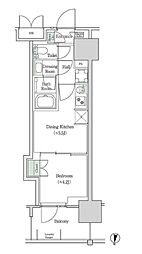 ブルックサイドレジデンス木場 1DKの間取図画像