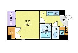 ヴィレ日本橋箱崎 1Kの間取図画像