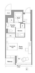 フラッツ東陽 ワンルームの間取図画像