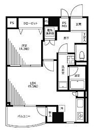 ローズハイツ日本橋浜町 1LDKの間取図画像