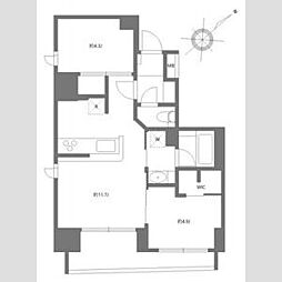 アルティザ東銀座 2LDKの間取図画像