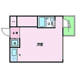 プレール潮見ピアクラブ ワンルームの間取図画像