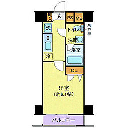 プレール・ドゥーク豊洲スクエア 1Kの間取図画像