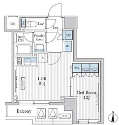 パークアクシス東陽町レジデンス 1LDKの間取図画像