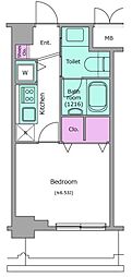 レジディア新川 1Kの間取図画像
