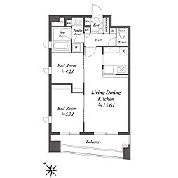 グレースレジデンス東京 2LDKの間取図画像