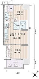 エスティメゾン豊洲レジデンスC棟 2LDKの間取図画像