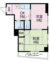 竹島ビル 2DKの間取図画像