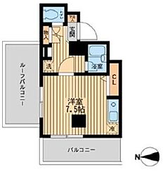 ドゥーエ西大島 1Kの間取図画像
