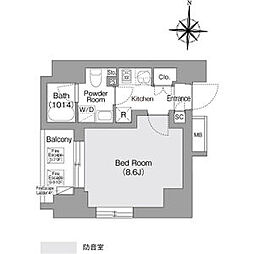 コンフォリア・リヴ森下MUTIO 1Kの間取図画像