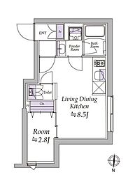 アトリオフラッツ清澄白河 1LDKの間取図画像