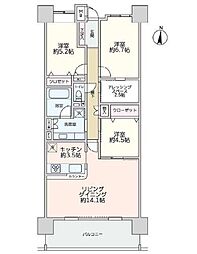 ビクトリアアネーロ大宮 3LDKの間取図画像