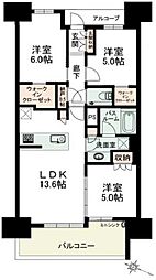 シティタワー駒沢大学ステーションコートタワー棟 3LDKの間取図画像