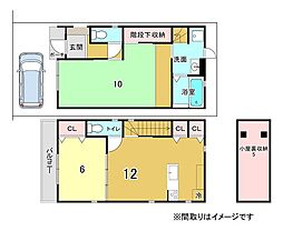 中古戸建　守口市藤田町4丁目 2LDKの間取り