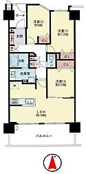 リバーガーデン森の城 3LDKの間取図画像