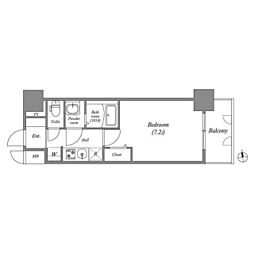 アドバンス名古屋アウリィ 1Kの間取図画像