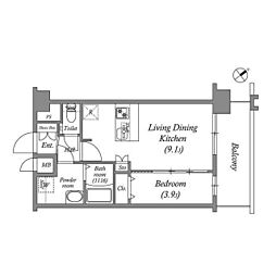 アドバンス大阪クラージュ 1LDKの間取図画像