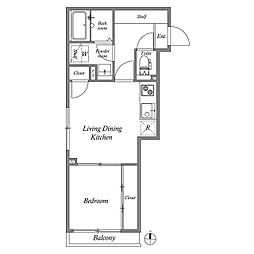ルクレ目白西坂 1DKの間取図画像