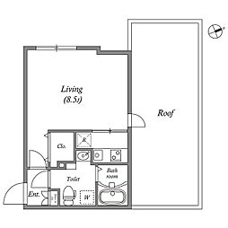 MODULORユウテンジ 1Kの間取図画像