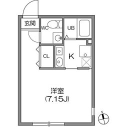 ZESTY神楽坂 ワンルームの間取図画像
