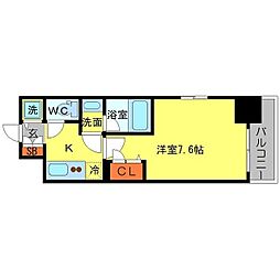 アーデン堺筋本町 1Kの間取図画像