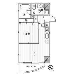 インボイス難波南レジデンス 1DKの間取図画像