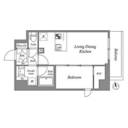 AUFTAKT 天王寺 1LDKの間取図画像