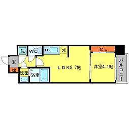 セレニテ本町エコート 1LDKの間取図画像