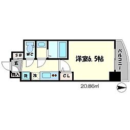 セレニテ谷四 1Kの間取図画像
