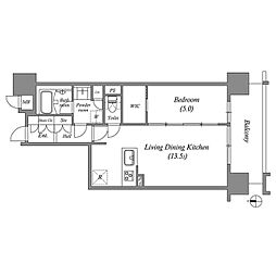 OPUSRESIDENCENAGOYASTATION 1LDKの間取図画像