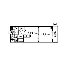 第5アローズ新大阪 1LDKの間取図画像