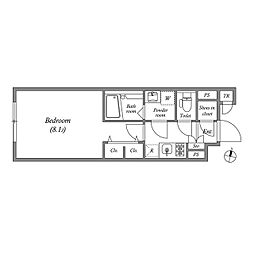 ルネッサンスコートイケブクロ 1Kの間取図画像