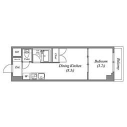 アパートメンツ練馬北町 1DKの間取図画像