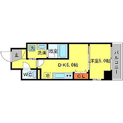 BRAVI南堀江 1DKの間取図画像