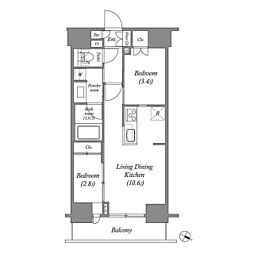ACP Residence 浅草 2LDKの間取図画像