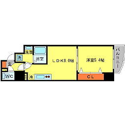 SERENiTE江坂四番館 1DKの間取図画像