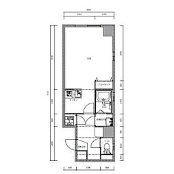 ブランドールM・西長堀 1Kの間取図画像